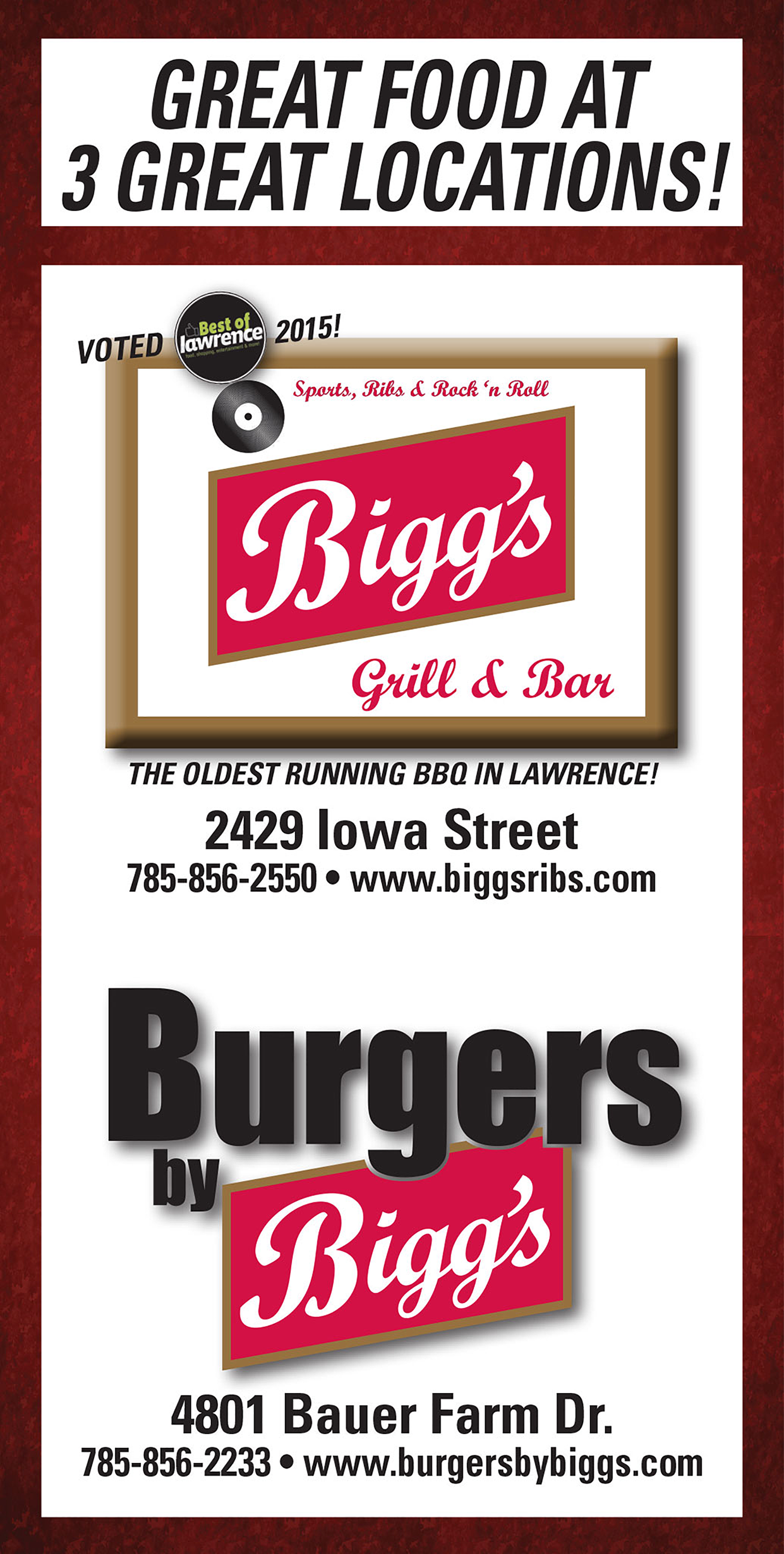Biggs BBQ ad